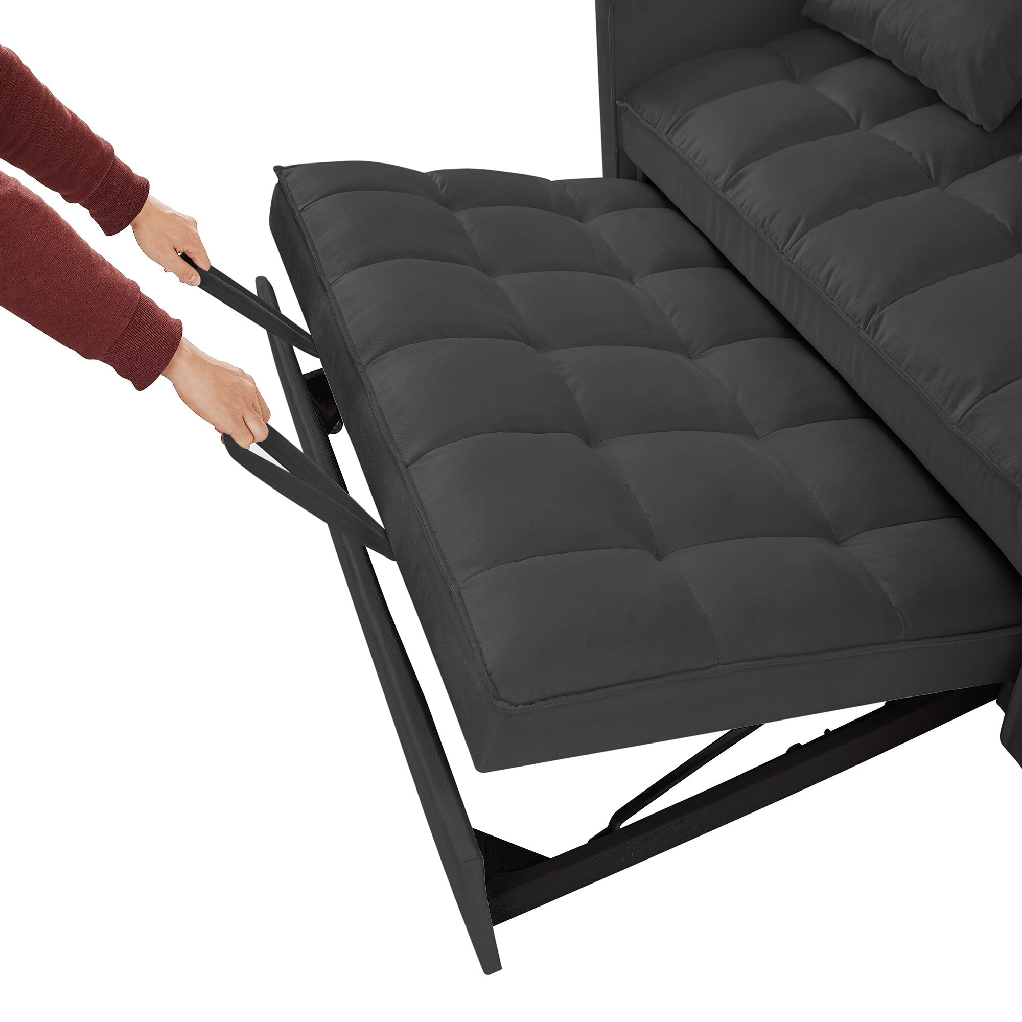 Canapé-lit 4 places moderne en velours 52,75 $ avec dossier réglable