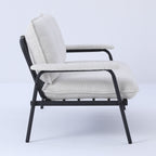 Canapé 2 places beige de 53 pouces avec cadre en métal pour petits espaces, mélange de polyester, mobilier d'appartement moderne et compact