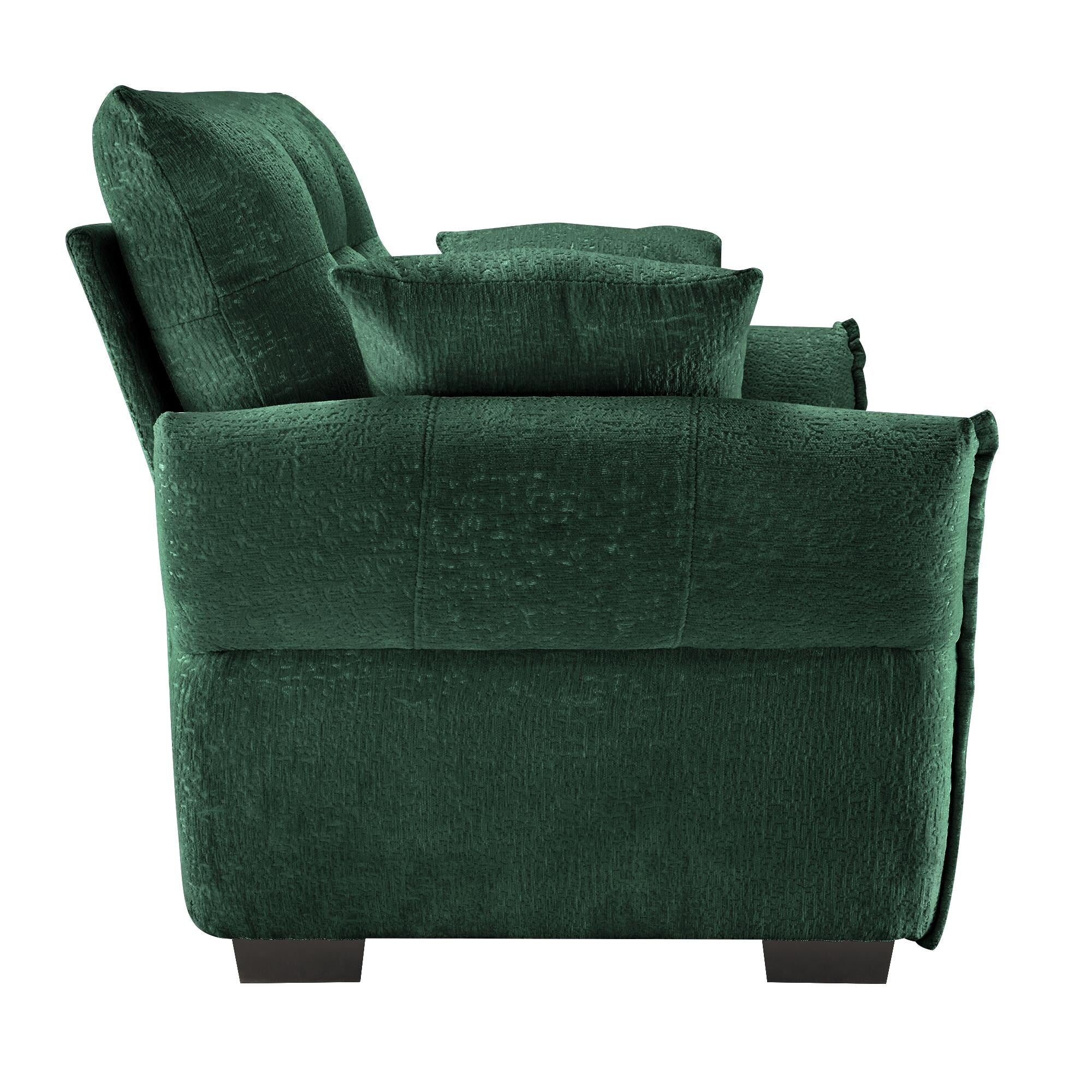 Canapé 1 place en chenille 53,94 $ avec coussins de soutien et coussins décoratifs haute résilience