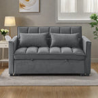 Canapé-lit 2 places en velours 53,94 $ avec dossier réglable sur 3 positions et deux poches latérales