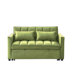 Canapé-lit 2 places en velours 53,94 $ avec dossier réglable sur 3 positions et deux poches latérales