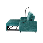 Canapé convertible en chenille de 53,9 po avec lit gigogne, 3 ports USB et rangement intelligent