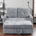 Canapé convertible en chenille de 53,9 po avec lit gigogne, 3 ports USB et rangement intelligent