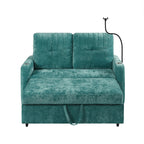 Canapé convertible en chenille de 53,9 po avec lit gigogne, 3 ports USB et rangement intelligent