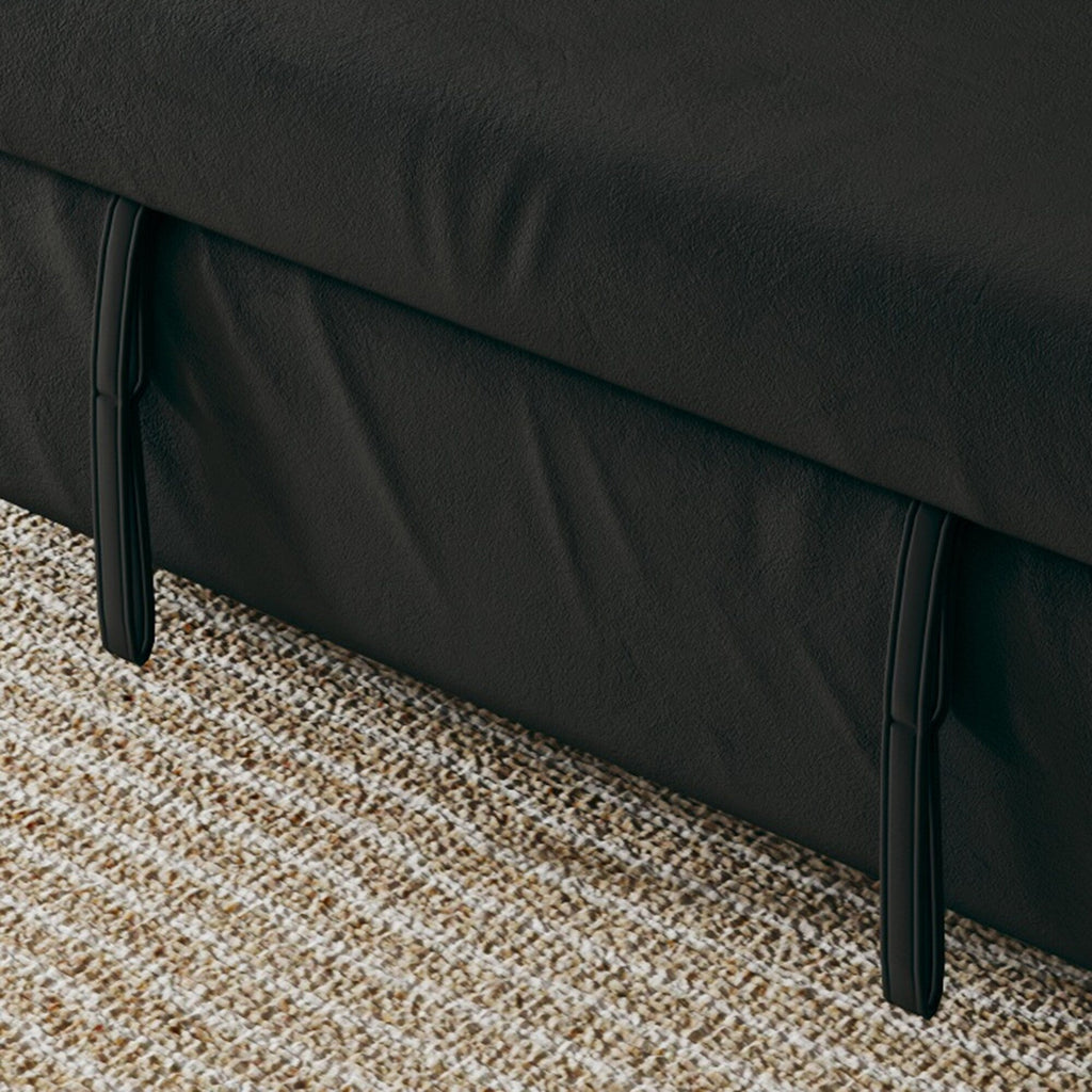 Canapé-lit en velours de 54 pouces - Conception polyvalente avec lit queen-size rétractable et rangement pour accoudoirs