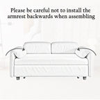 Canapé-lit en velours de 54 pouces - Conception polyvalente avec lit queen-size rétractable et rangement pour accoudoirs