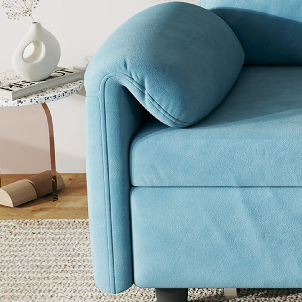 Canapé-lit en velours de 54 pouces - Conception polyvalente avec lit queen-size rétractable et rangement pour accoudoirs