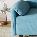 Canapé-lit en velours de 54 pouces - Conception polyvalente avec lit queen-size rétractable et rangement pour accoudoirs