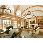 Lustre rond à 24 lumières en forme de roue de chariot de 54 pouces