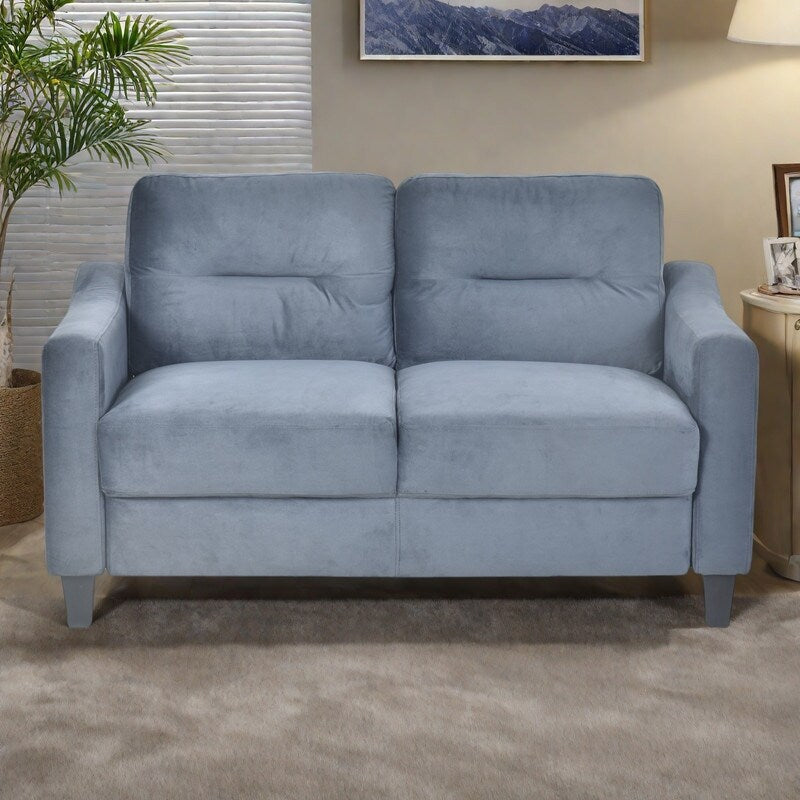 Canapé sectionnel 2 places en velours 54.3 avec coussins amovibles