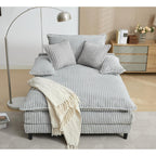 Chaise longue surdimensionnée de 54,75 W, canapé-lit moelleux et rembourré avec 2 oreillers