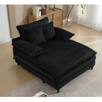 Chaise longue surdimensionnée de 54,75 W, canapé-lit moelleux et rembourré avec 2 oreillers