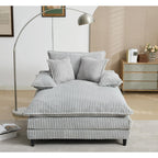 Chaise longue surdimensionnée de 54,75 W, canapé-lit moelleux et rembourré avec 2 oreillers