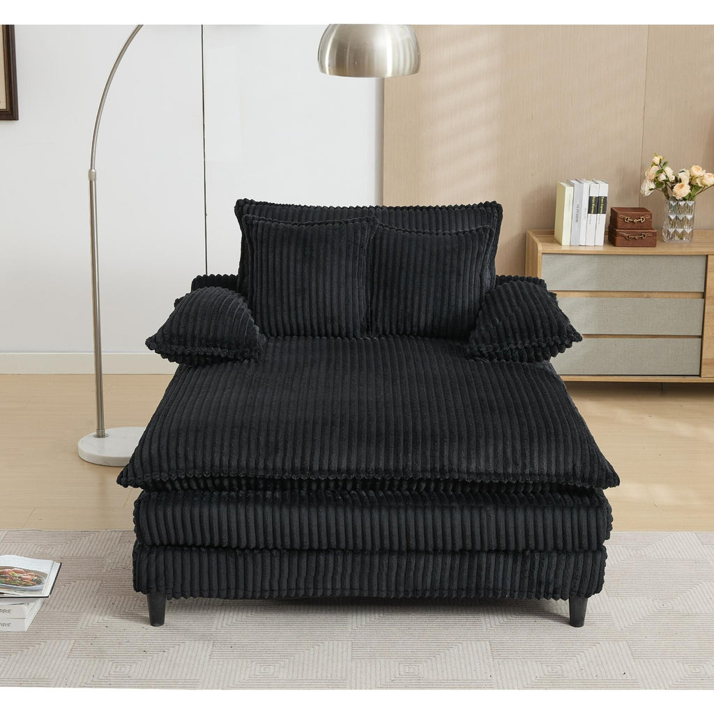 Chaise longue surdimensionnée de 54,75 W, canapé-lit moelleux et rembourré avec 2 oreillers