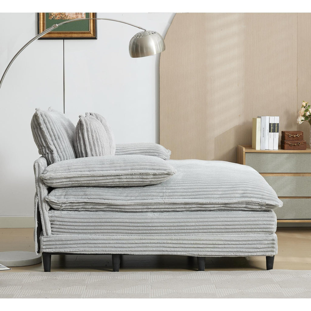 Chaise longue surdimensionnée de 54,75 W, canapé-lit moelleux et rembourré avec 2 oreillers
