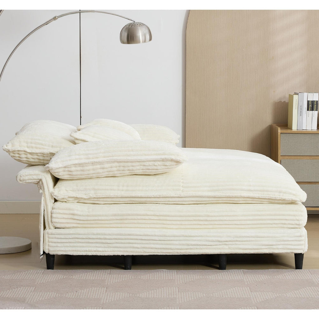 Chaise longue surdimensionnée de 54,75 W, canapé-lit moelleux et rembourré avec 2 oreillers