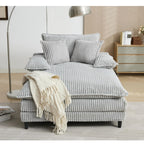 Chaise longue surdimensionnée de 54,75 W, canapé-lit moelleux et rembourré avec 2 oreillers