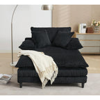 Chaise longue surdimensionnée de 54,75 W, canapé-lit moelleux et rembourré avec 2 oreillers