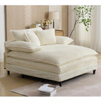 Chaise longue surdimensionnée de 54,75 W, canapé-lit moelleux et rembourré avec 2 oreillers