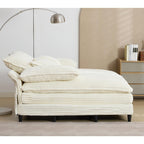 Chaise longue surdimensionnée de 54,75 W, canapé-lit moelleux et rembourré avec 2 oreillers