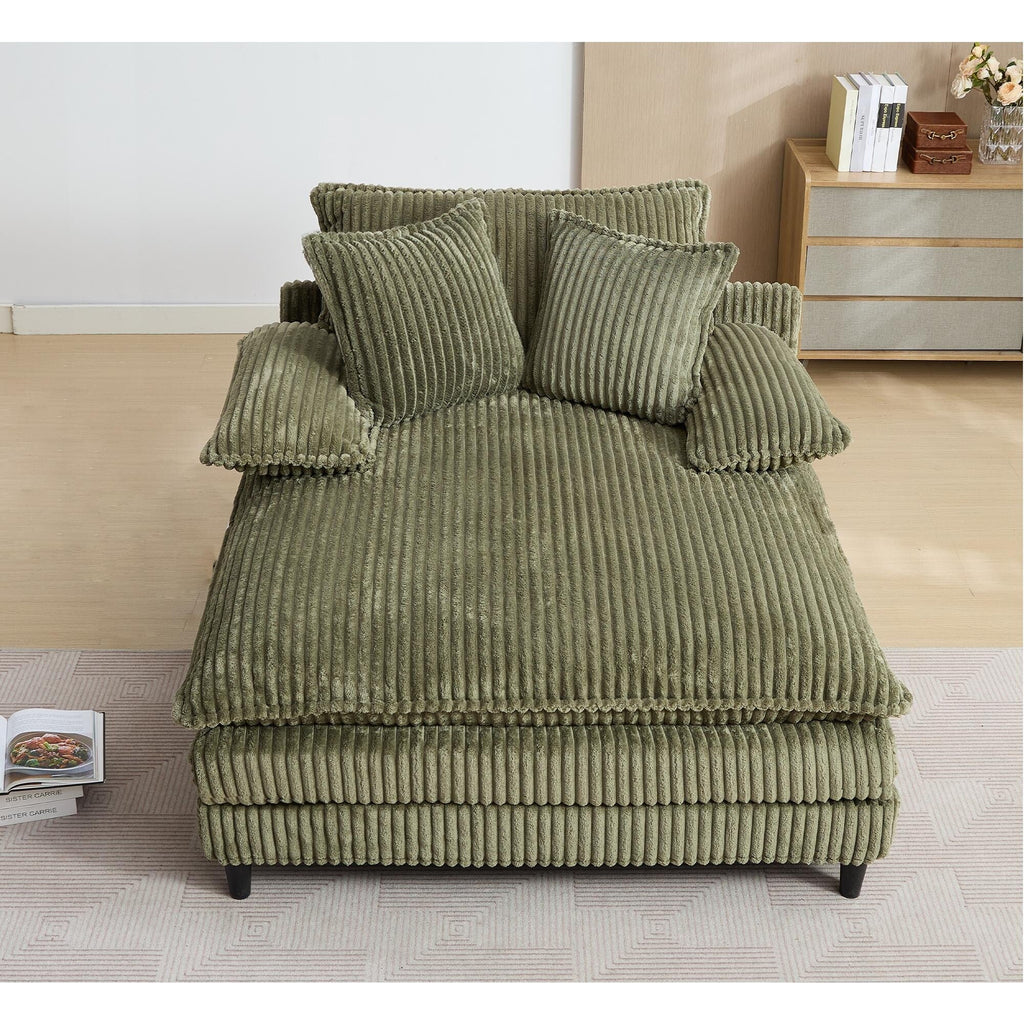 Chaise longue surdimensionnée de 54,75 W, canapé-lit moelleux et rembourré avec 2 oreillers