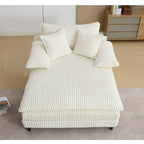 Chaise longue surdimensionnée de 54,75 W, canapé-lit moelleux et rembourré avec 2 oreillers