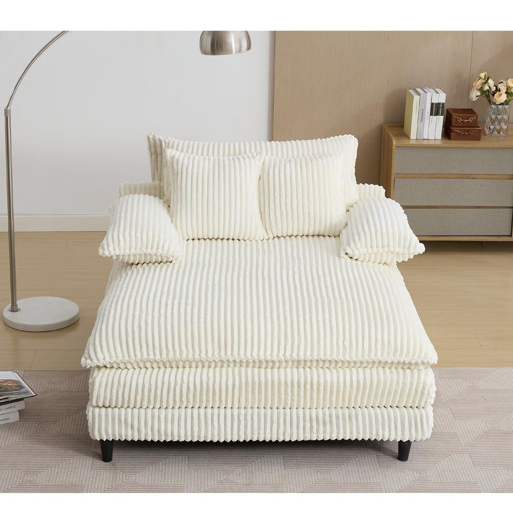Chaise longue surdimensionnée de 54,75 W, canapé-lit moelleux et rembourré avec 2 oreillers