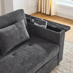 Canapé-lit gigogne 54 places inclinable avec accoudoirs, rangements et poches latérales, prise USB