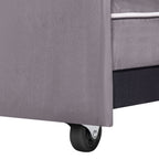 Canapé-lit pliant multi-positions en daim 55.11 avec port de chargement USB, support de téléphone rotatif et cendrier