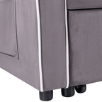 Canapé-lit pliant multi-positions en daim 55.11 avec port de chargement USB, support de téléphone rotatif et cendrier