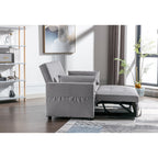 Canapé-lit convertible 3 en 1 en lin avec poche latérale et oreillers pour le salon