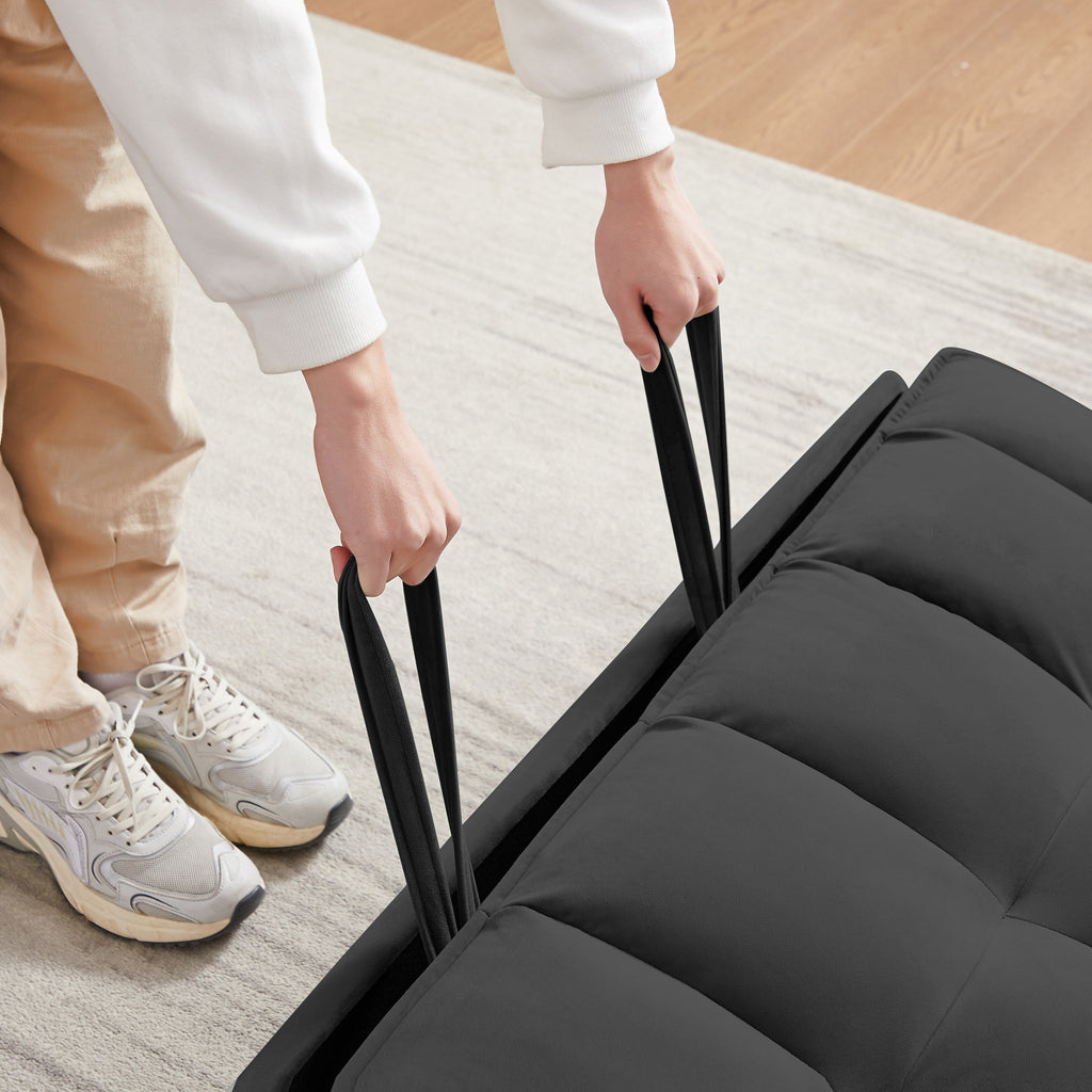 Canapé-lit convertible 2 en 1 en velours 55,2 avec dossier réglable