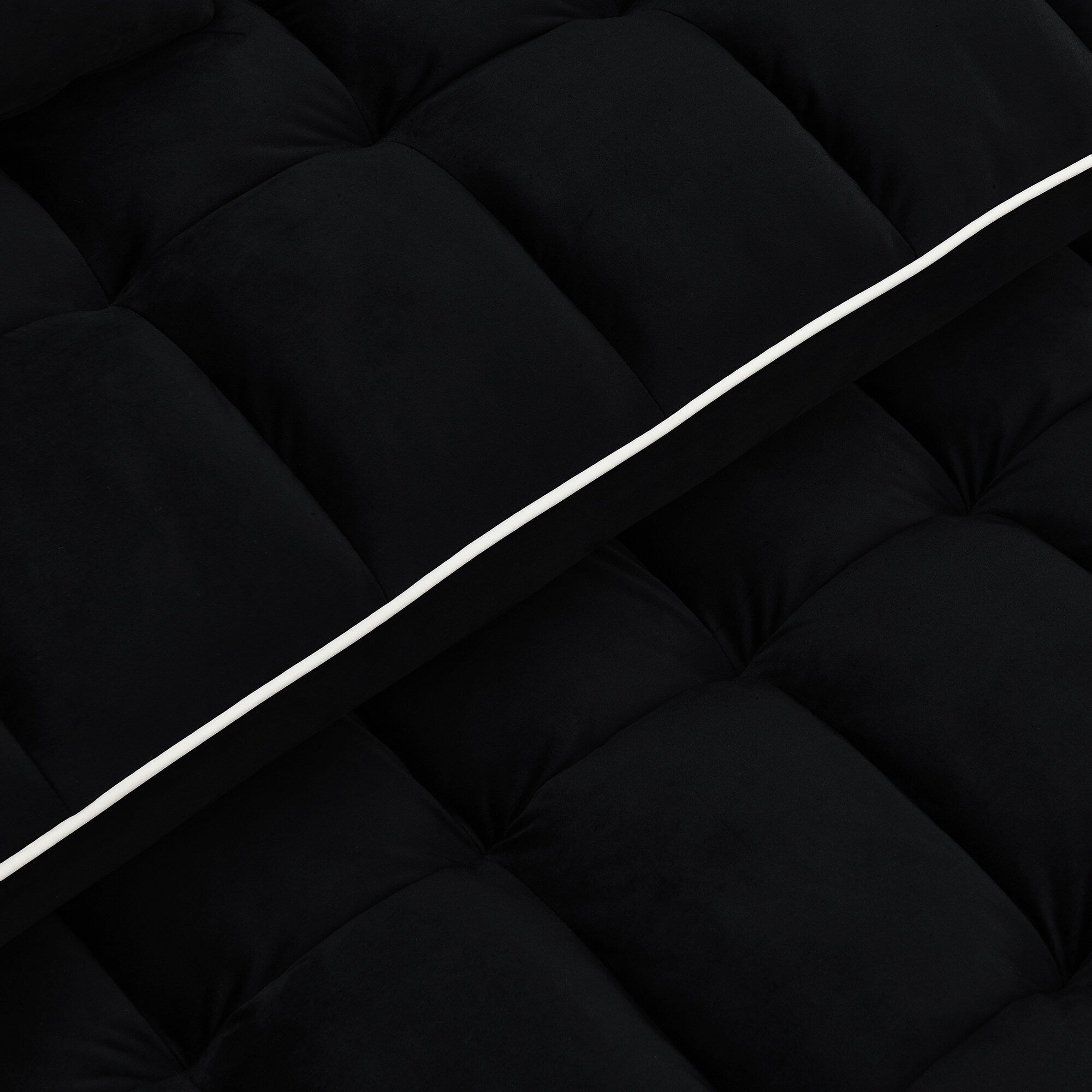 Canapé-lit 2 places en velours 55,51 po avec dossier réglable, port USB, cendrier, support de téléphone pivotant et 2 oreillers