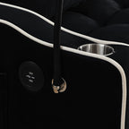 Canapé-lit 2 places en velours 55,51 po avec dossier réglable, port USB, cendrier, support de téléphone pivotant et 2 oreillers