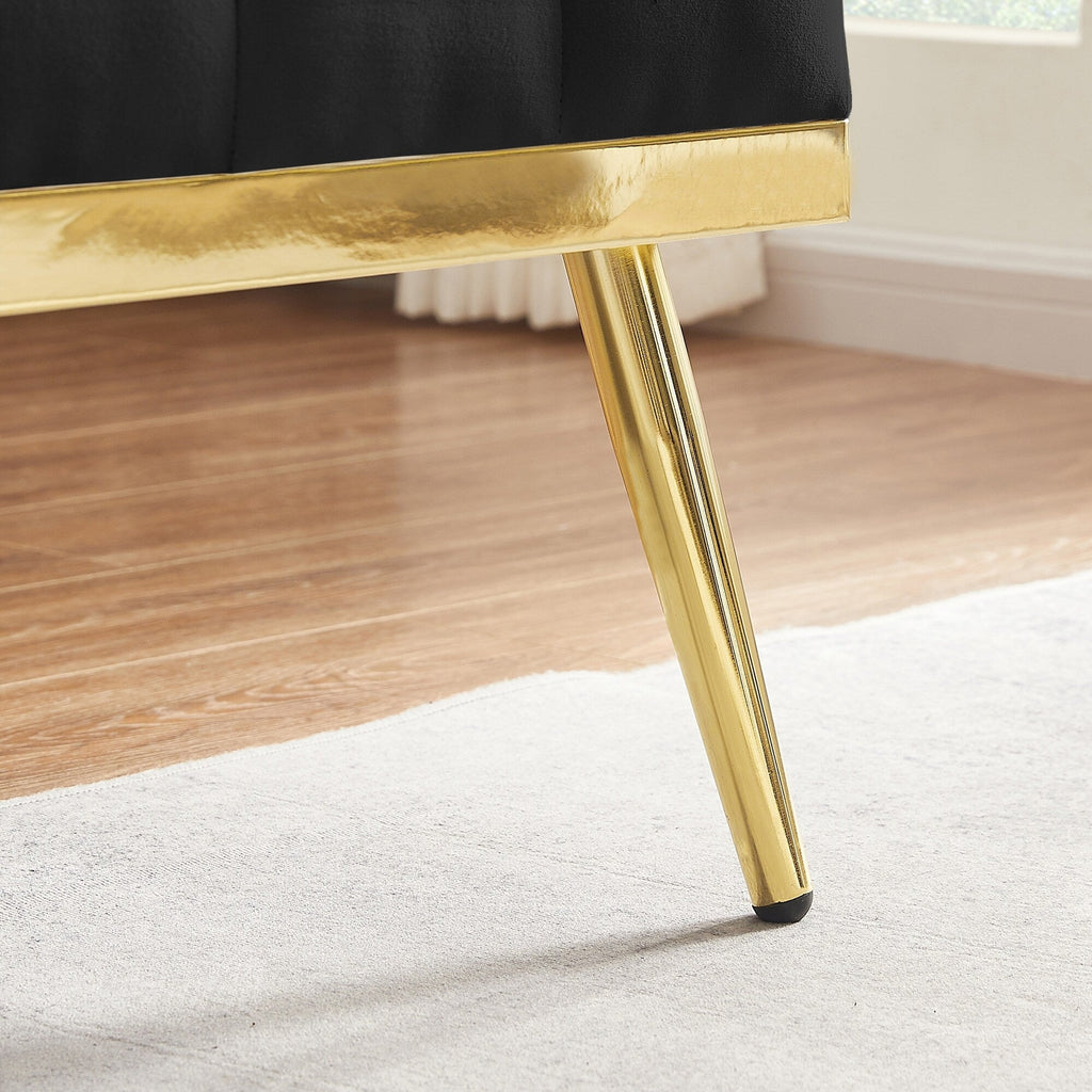 Canapé 2 places en velours 55,5 avec 2 coussins, design contemporain et montage facile