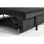 Canapé-lit convertible 3 en 1 en velours de 55 pouces avec dossier inclinable, poches latérales et 2 oreillers