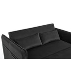 Canapé-lit convertible 3 en 1 en velours de 55 pouces avec dossier inclinable, poches latérales et 2 oreillers