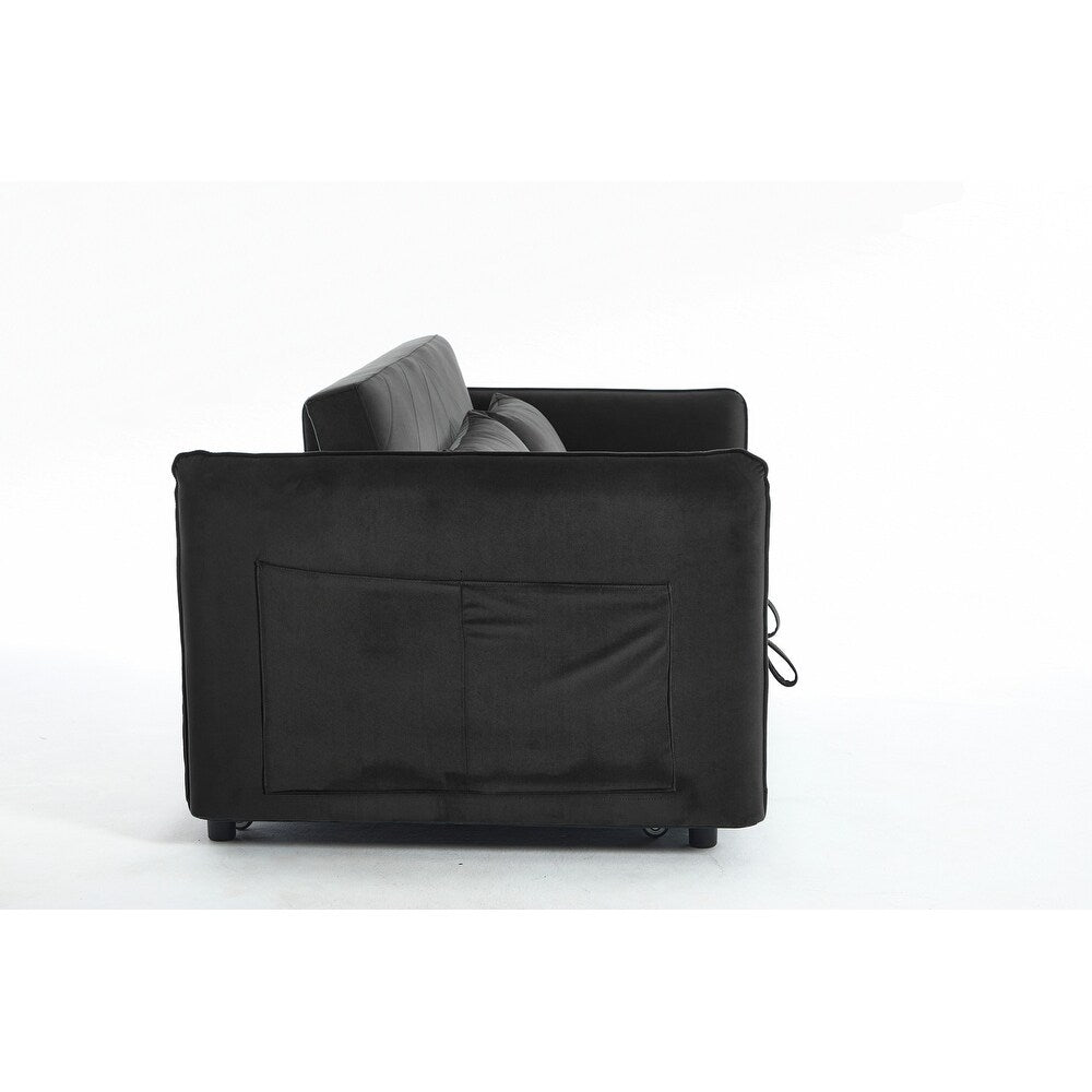 55 petits canapés causeuse en velours avec 2 coussins et dossier inclinable - 2 places