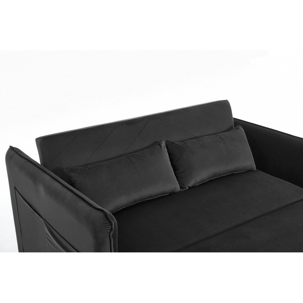 55 petits canapés causeuse en velours avec 2 coussins et dossier inclinable - 2 places