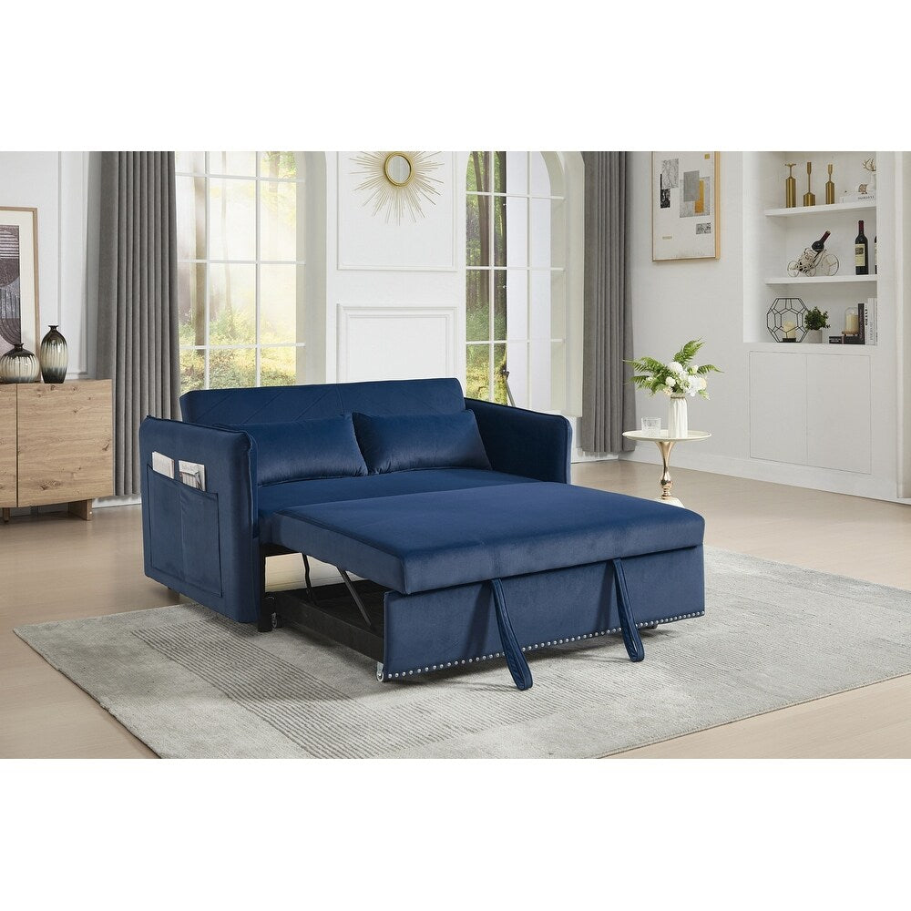 55 petits canapés causeuse en velours avec 2 coussins et dossier inclinable - 2 places