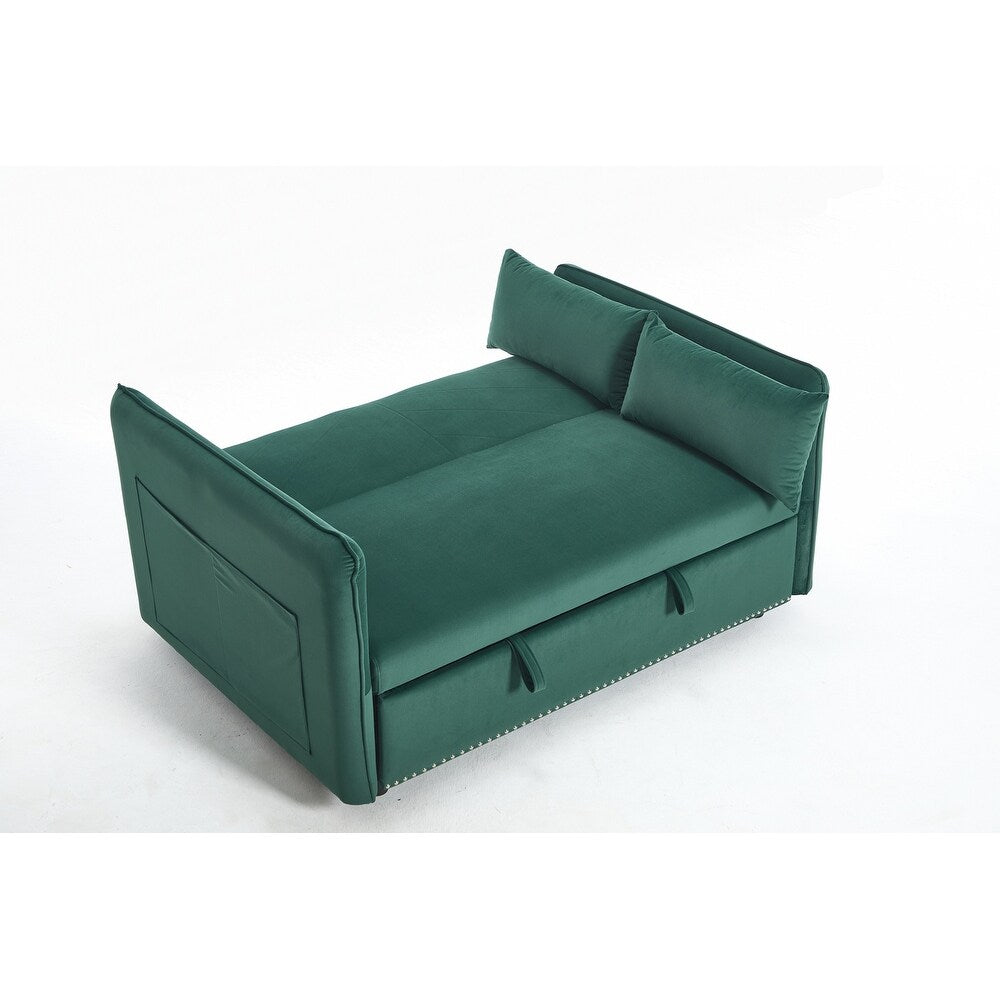 55 petits canapés causeuse en velours avec 2 coussins et dossier inclinable - 2 places