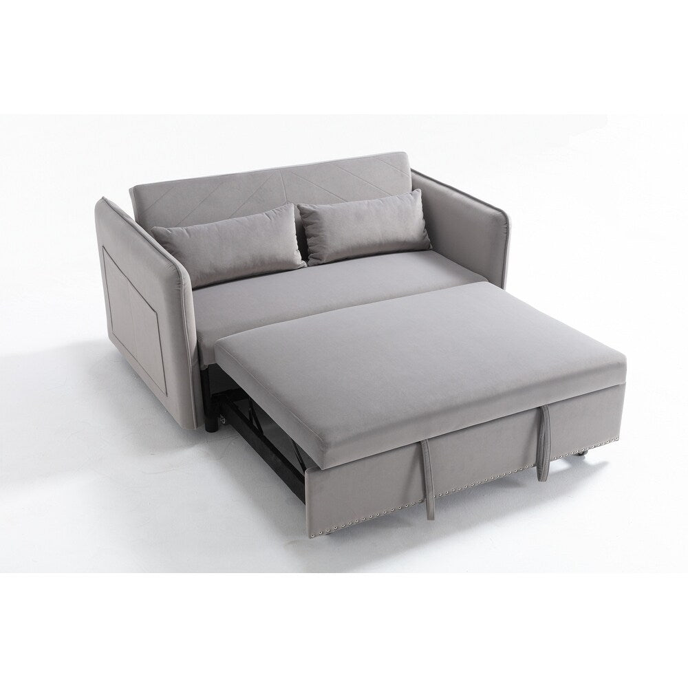 55 petits canapés causeuse en velours avec 2 coussins et dossier inclinable - 2 places