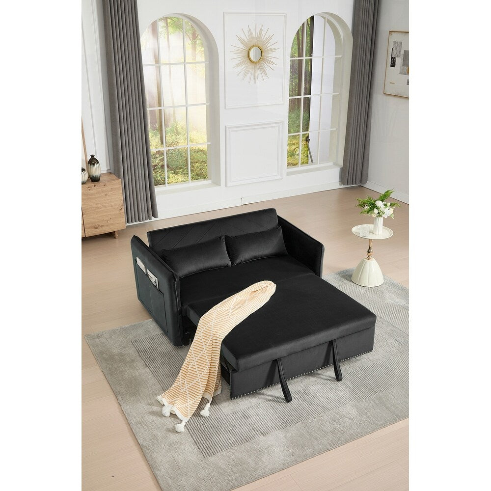 55 petits canapés causeuse en velours avec 2 coussins et dossier inclinable - 2 places