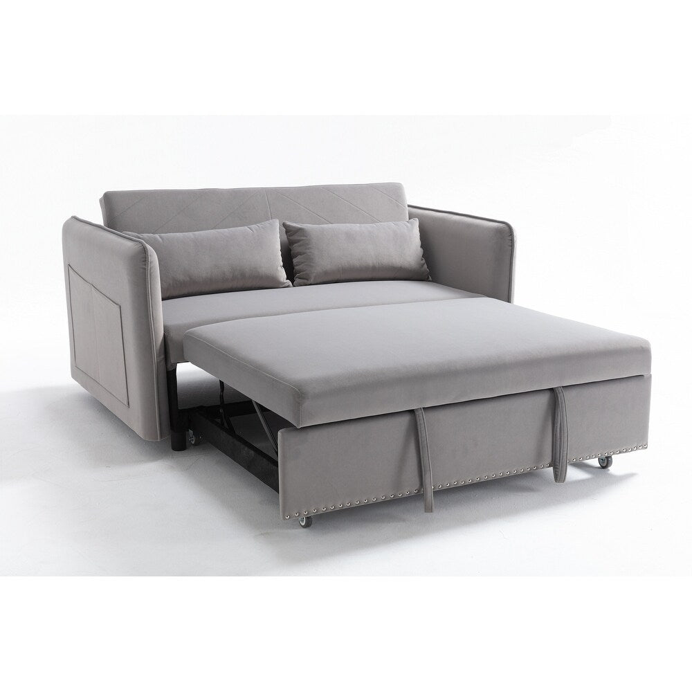 55 petits canapés causeuse en velours avec 2 coussins et dossier inclinable - 2 places