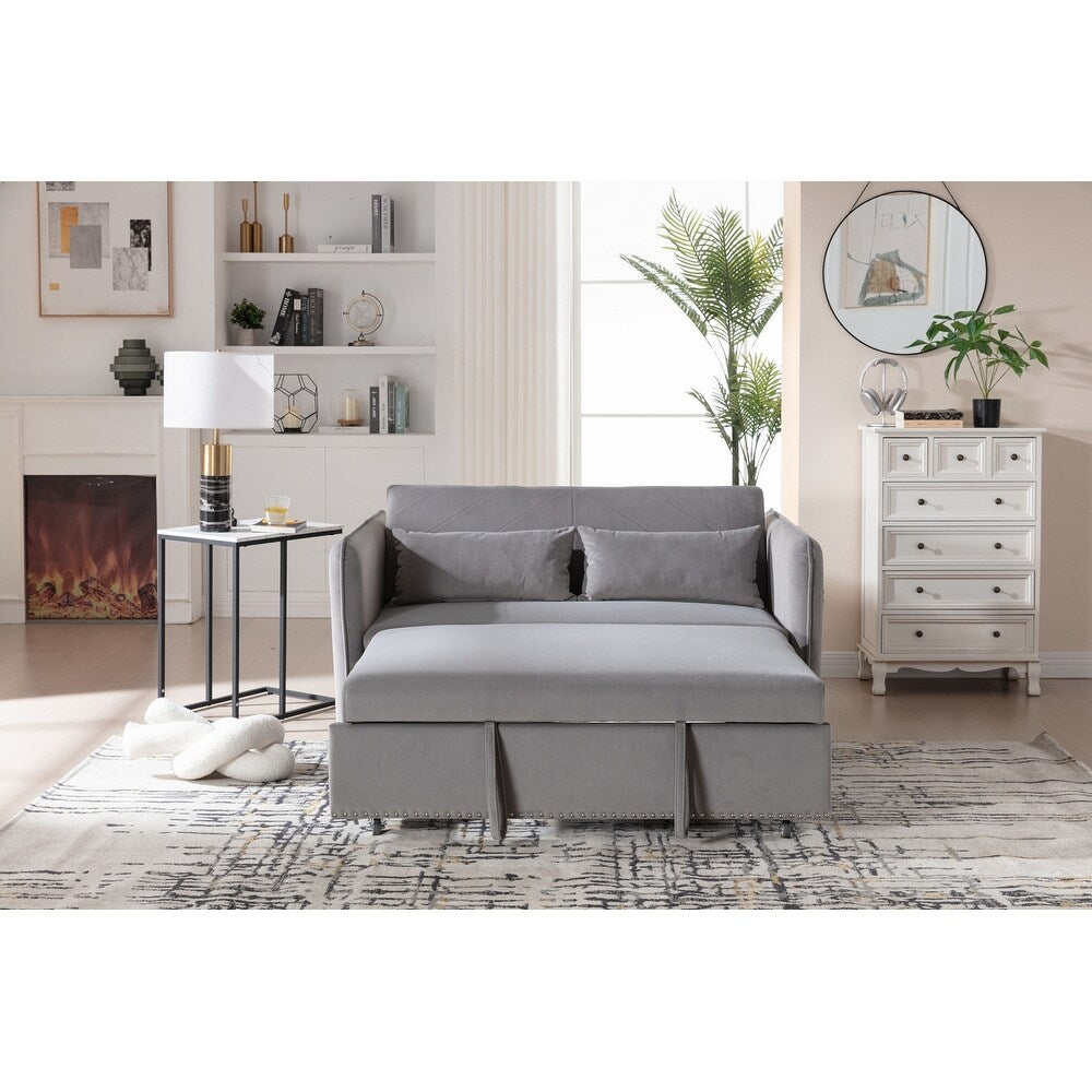 55 petits canapés causeuse en velours avec 2 coussins et dossier inclinable - 2 places