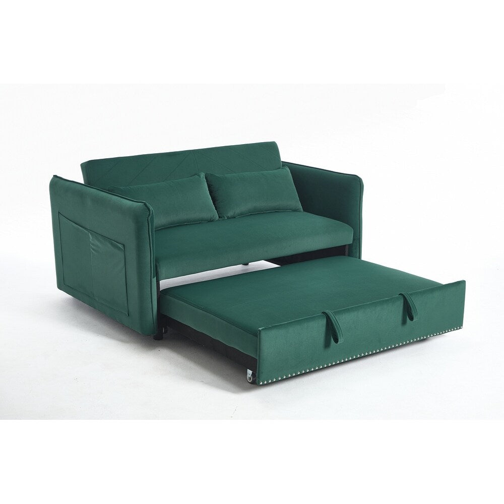 55 petits canapés causeuse en velours avec 2 coussins et dossier inclinable - 2 places