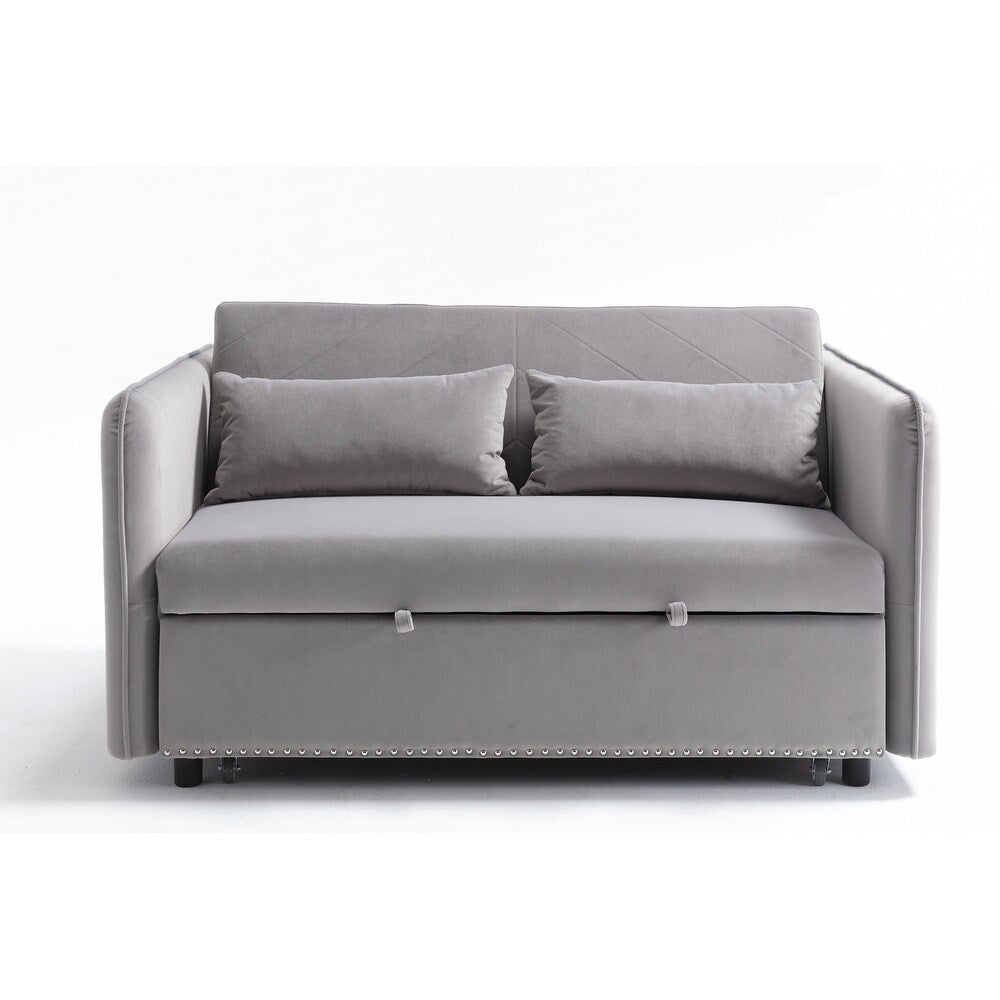 55 petits canapés causeuse en velours avec 2 coussins et dossier inclinable - 2 places