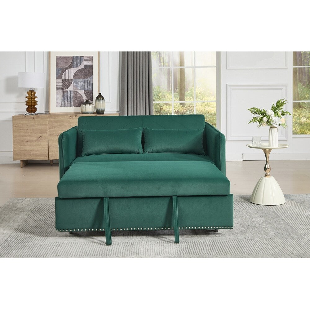 55 petits canapés causeuse en velours avec 2 coussins et dossier inclinable - 2 places