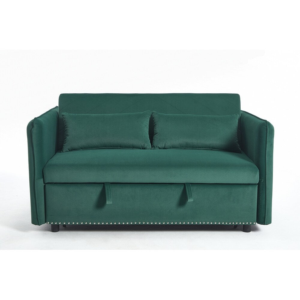 55 petits canapés causeuse en velours avec 2 coussins et dossier inclinable - 2 places