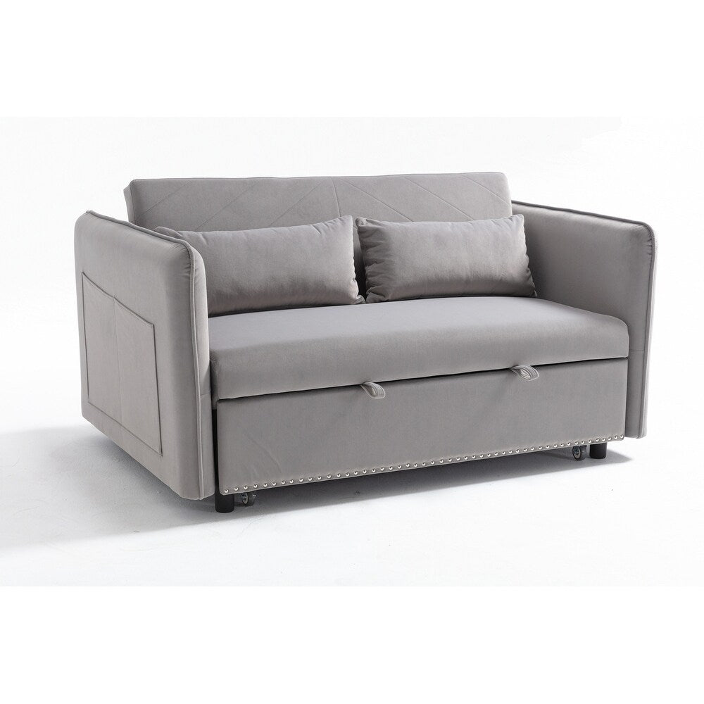 55 petits canapés causeuse en velours avec 2 coussins et dossier inclinable - 2 places